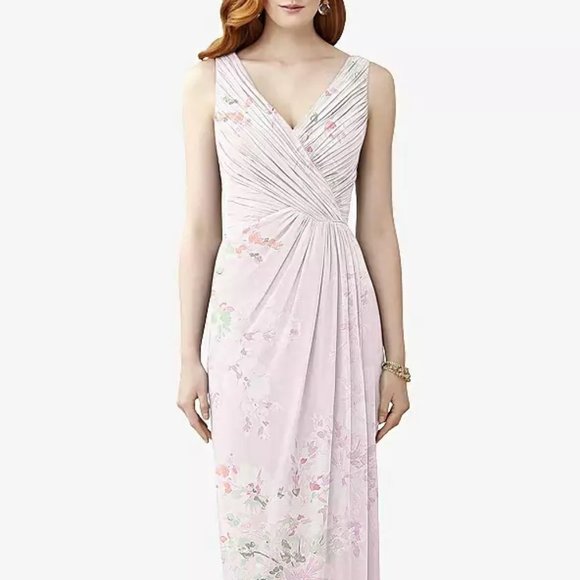 Thread TH030..Sleeveless Draped Faux Wrap Maxi Dress..Watercolor Print..Size 00 - Picture 1 of 6